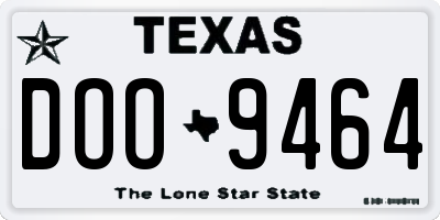 TX license plate DOO9464