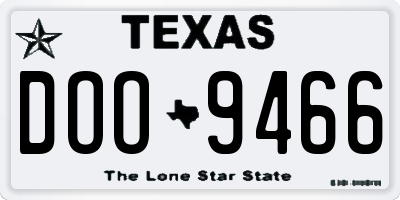 TX license plate DOO9466