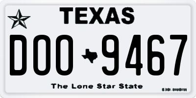 TX license plate DOO9467