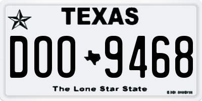 TX license plate DOO9468