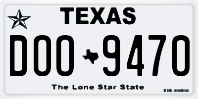 TX license plate DOO9470