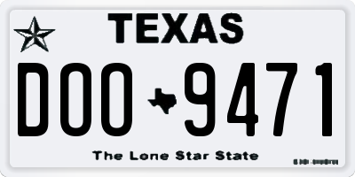 TX license plate DOO9471