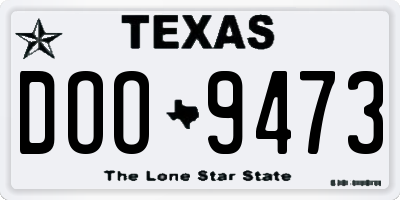TX license plate DOO9473