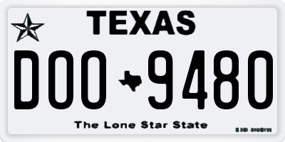 TX license plate DOO9480