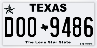 TX license plate DOO9486