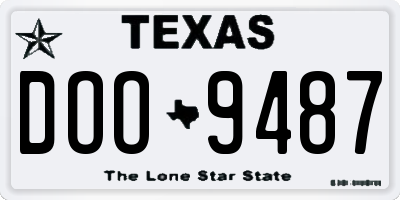 TX license plate DOO9487
