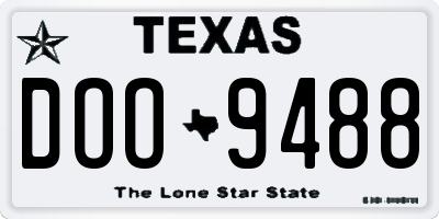 TX license plate DOO9488