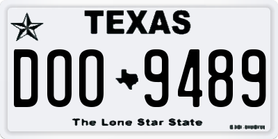 TX license plate DOO9489