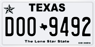 TX license plate DOO9492