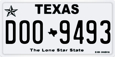 TX license plate DOO9493