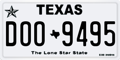 TX license plate DOO9495