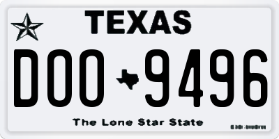 TX license plate DOO9496