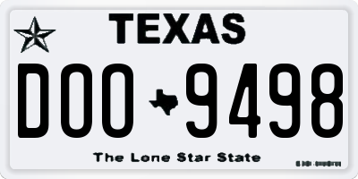 TX license plate DOO9498
