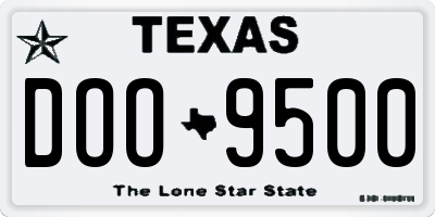 TX license plate DOO9500