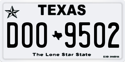 TX license plate DOO9502