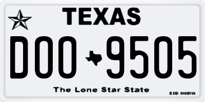 TX license plate DOO9505