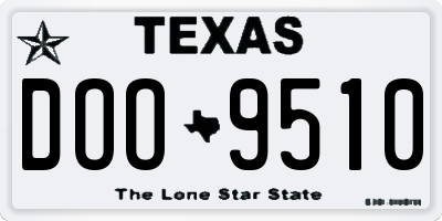TX license plate DOO9510