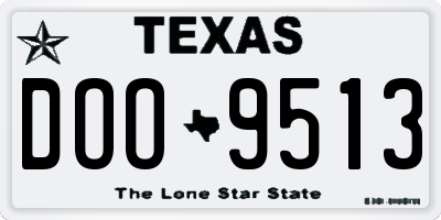 TX license plate DOO9513