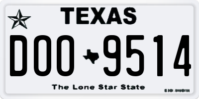 TX license plate DOO9514