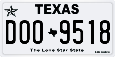 TX license plate DOO9518