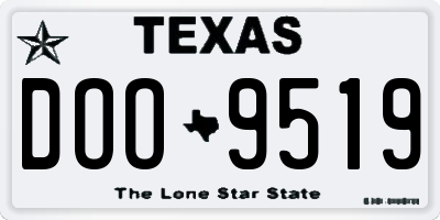 TX license plate DOO9519