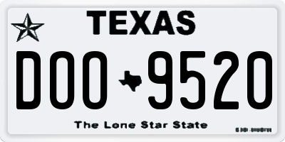TX license plate DOO9520