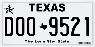TX license plate DOO9521