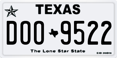 TX license plate DOO9522