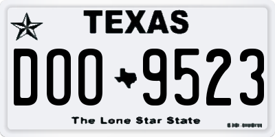 TX license plate DOO9523