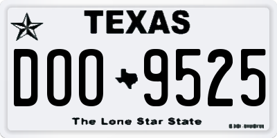 TX license plate DOO9525