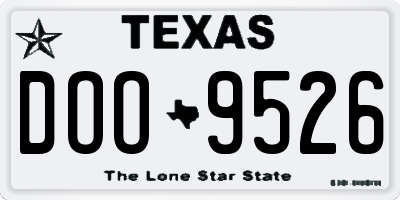 TX license plate DOO9526
