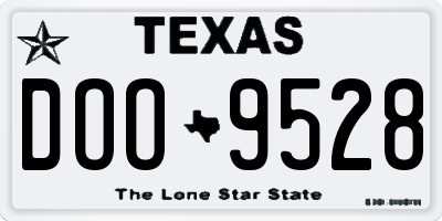 TX license plate DOO9528