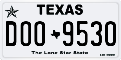 TX license plate DOO9530