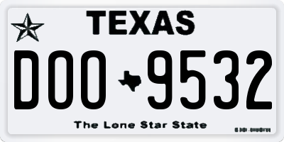 TX license plate DOO9532