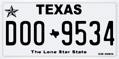 TX license plate DOO9534
