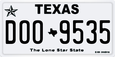 TX license plate DOO9535