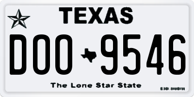 TX license plate DOO9546
