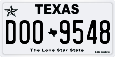 TX license plate DOO9548