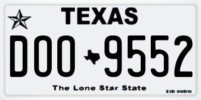 TX license plate DOO9552