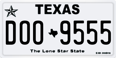 TX license plate DOO9555