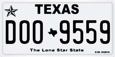 TX license plate DOO9559