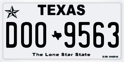 TX license plate DOO9563