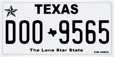 TX license plate DOO9565