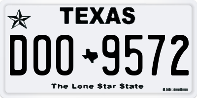TX license plate DOO9572