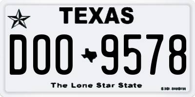 TX license plate DOO9578
