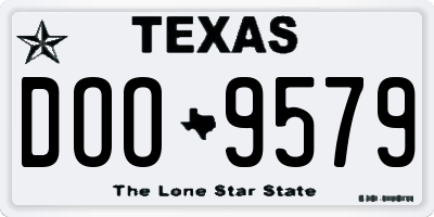 TX license plate DOO9579