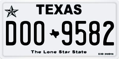 TX license plate DOO9582