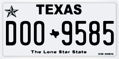TX license plate DOO9585