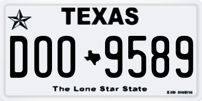 TX license plate DOO9589