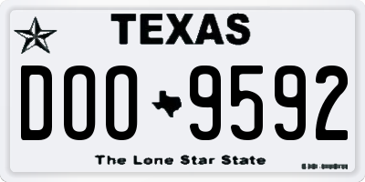 TX license plate DOO9592